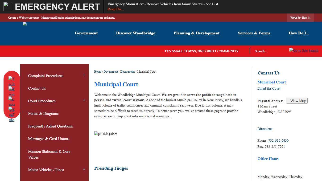 Municipal Court Woodbridge Township, NJ